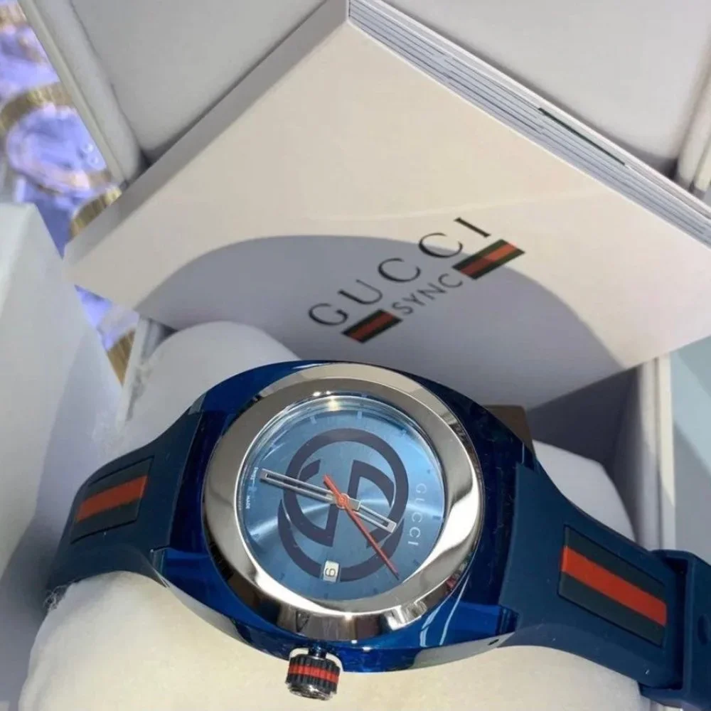 MENS GUCCI 46MM WATCH W/ BOX!